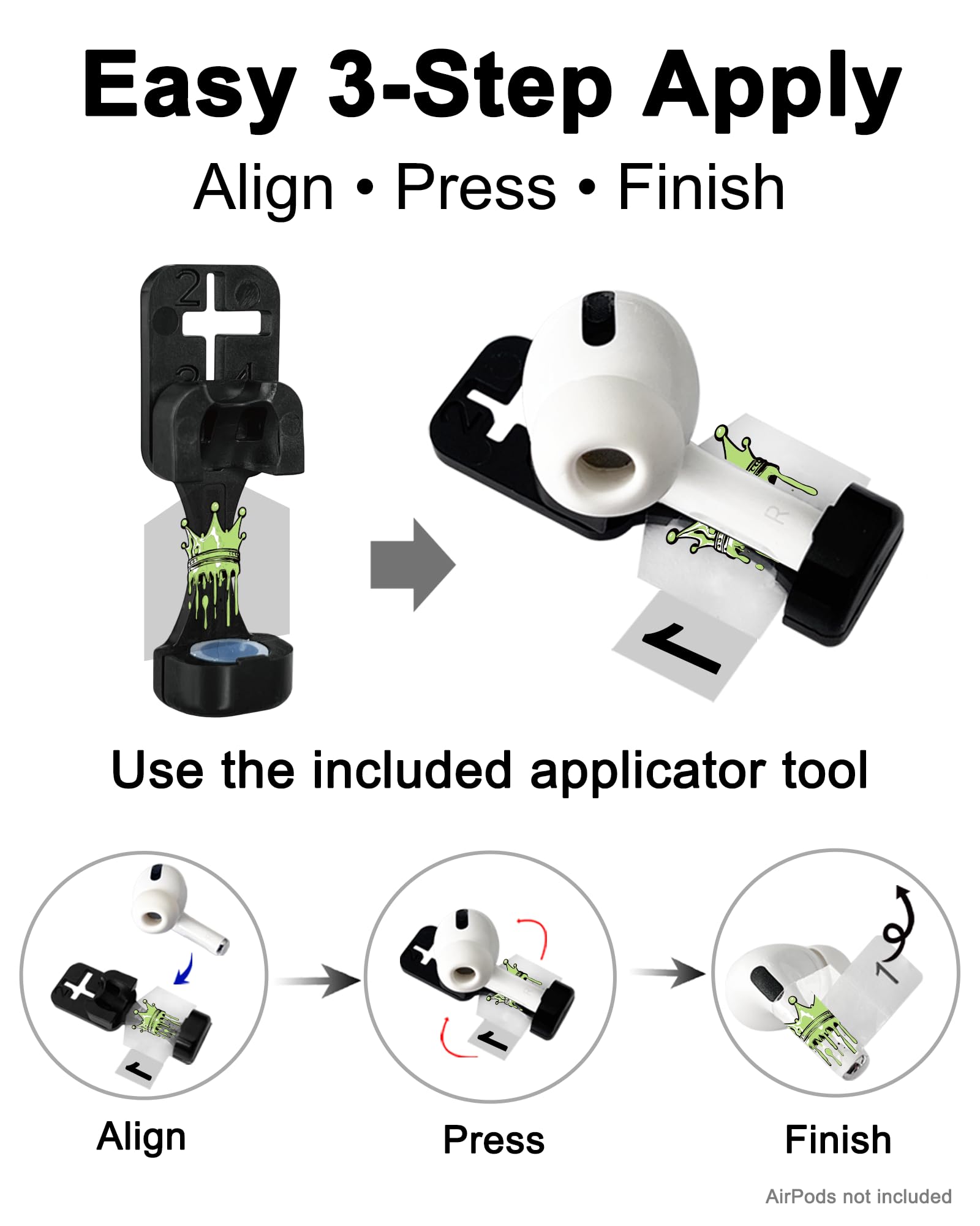 Amazon | RockMax for AirPod Skins、イヤフォン用夜光グローインザ